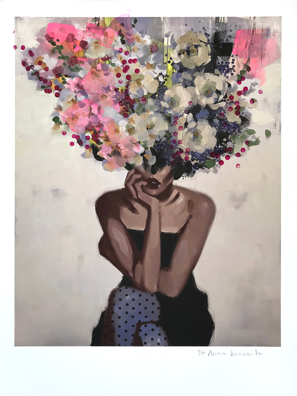 Anna Kincaide &quot;What a Line&quot; - Hand-Embellished Variant, Edition of 5 - 18 x 24&quot;