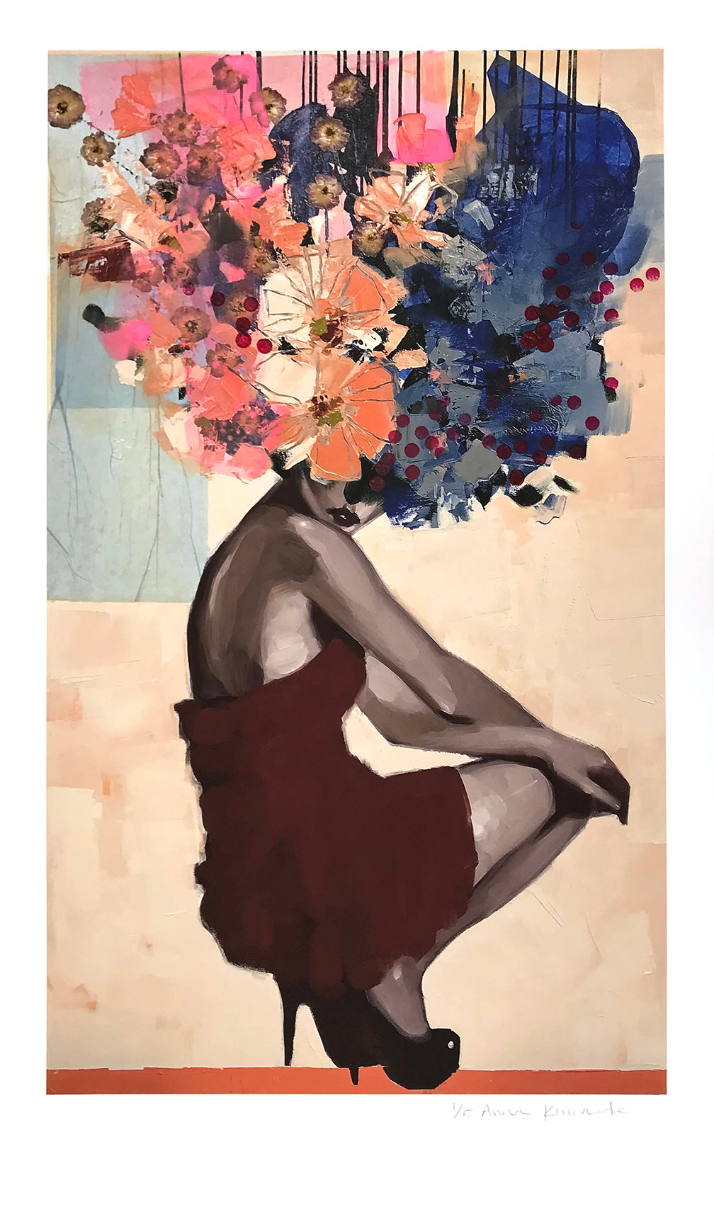 Anna Kincaide &quot;Not That Easy to Forget&quot; - Hand-Embellished Variant, Edition of 5 - 14 x 24&quot;