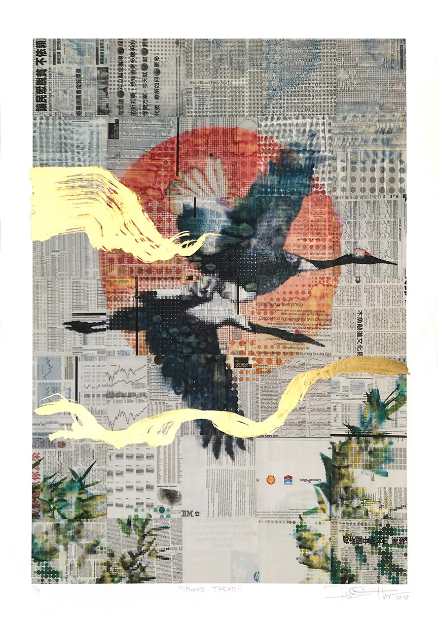 Phillip Hua &quot;Upward Trend&quot; - Hand-Embellished Edition of 3 - 12 x 17&quot;