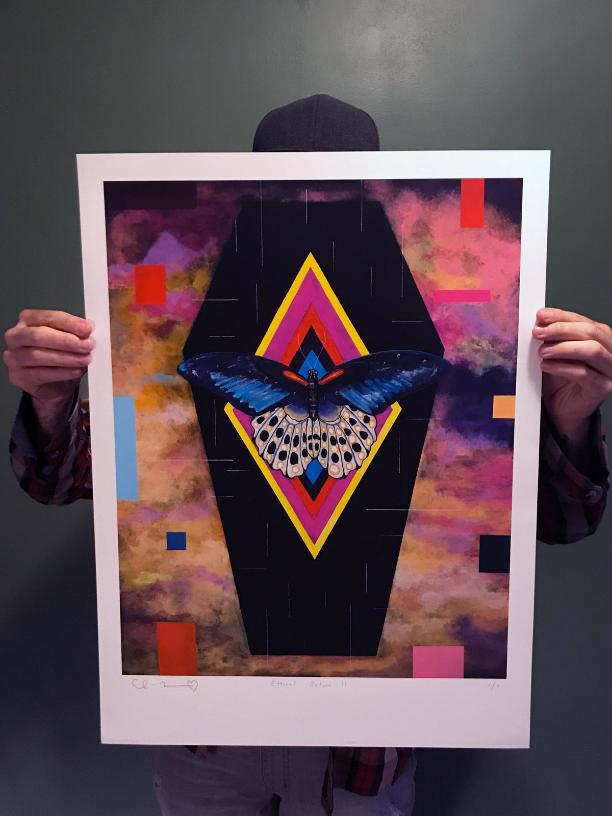 Colin Frangicetto &quot;Eternal Return II&quot; - Hand-Embellished Unique Print - 18 x 24&quot;