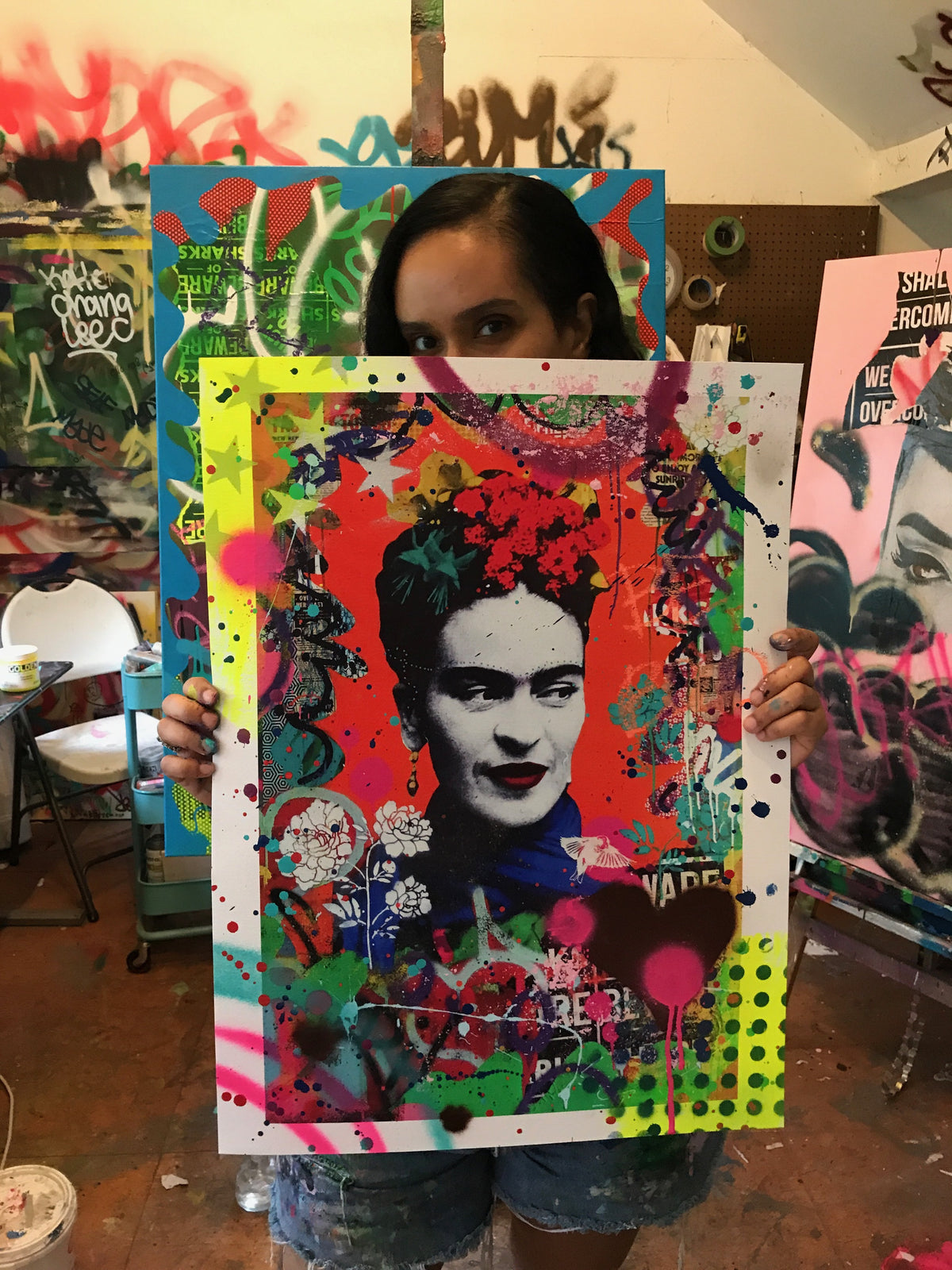 Indie 184 &quot;Secret Garden (Frida Kahlo)&quot; - Hand-Embellished Edition of 2 - 18 x 24&quot;