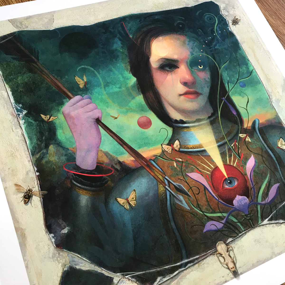 John Walker &quot;Black Moon Voyager&quot; - Hand-Embellished Edition of 3 - 17 x 17&quot;