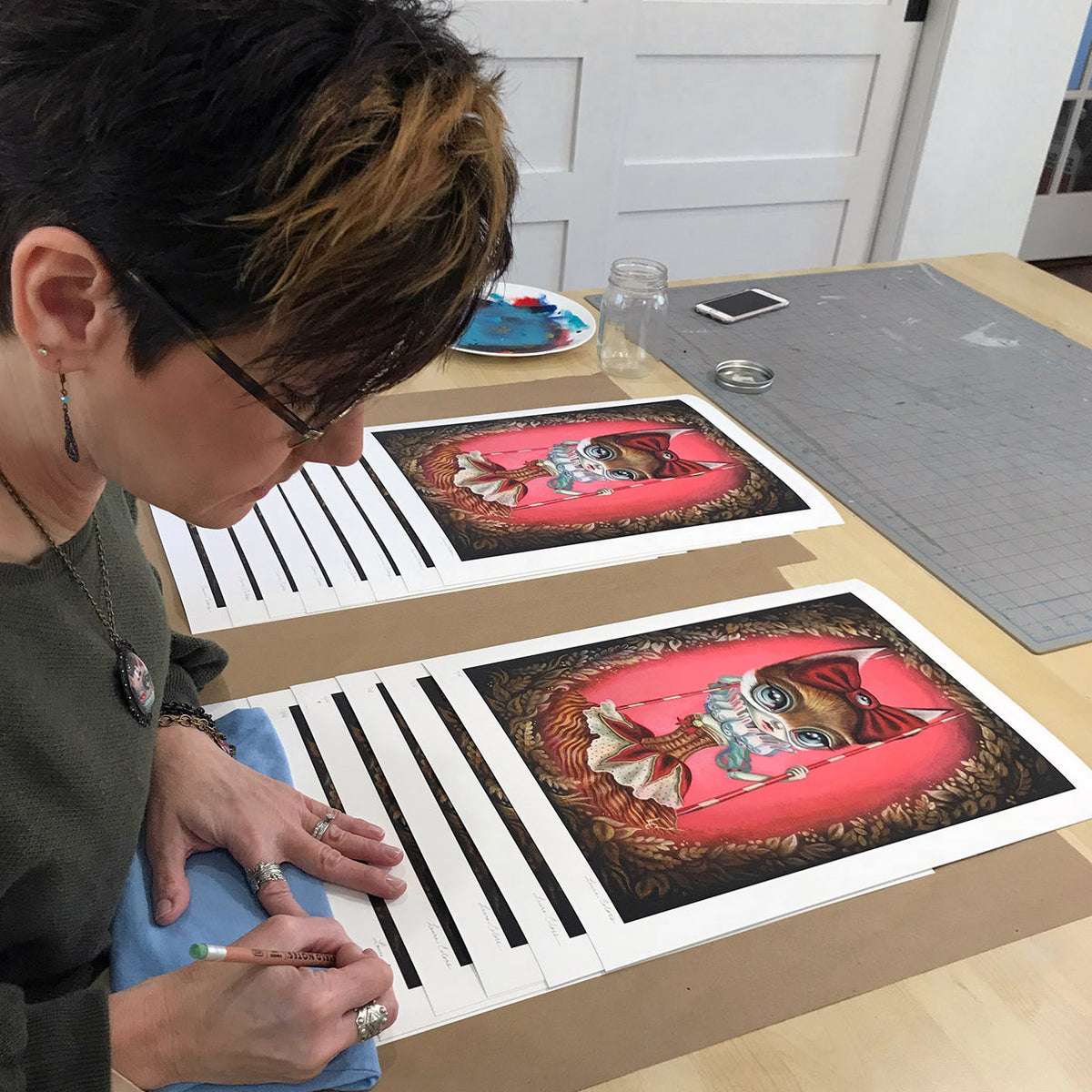 Laura Colors &quot;Snuggle Bunnies&quot; - Archival Print, Limited Edition of 15 - 13 x 17&quot;