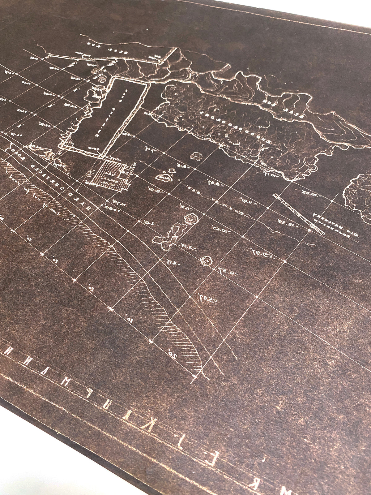 Frank Lloyd Wright - Original &#39;Fallingwater&#39; Working Blueprint Reverse Copy