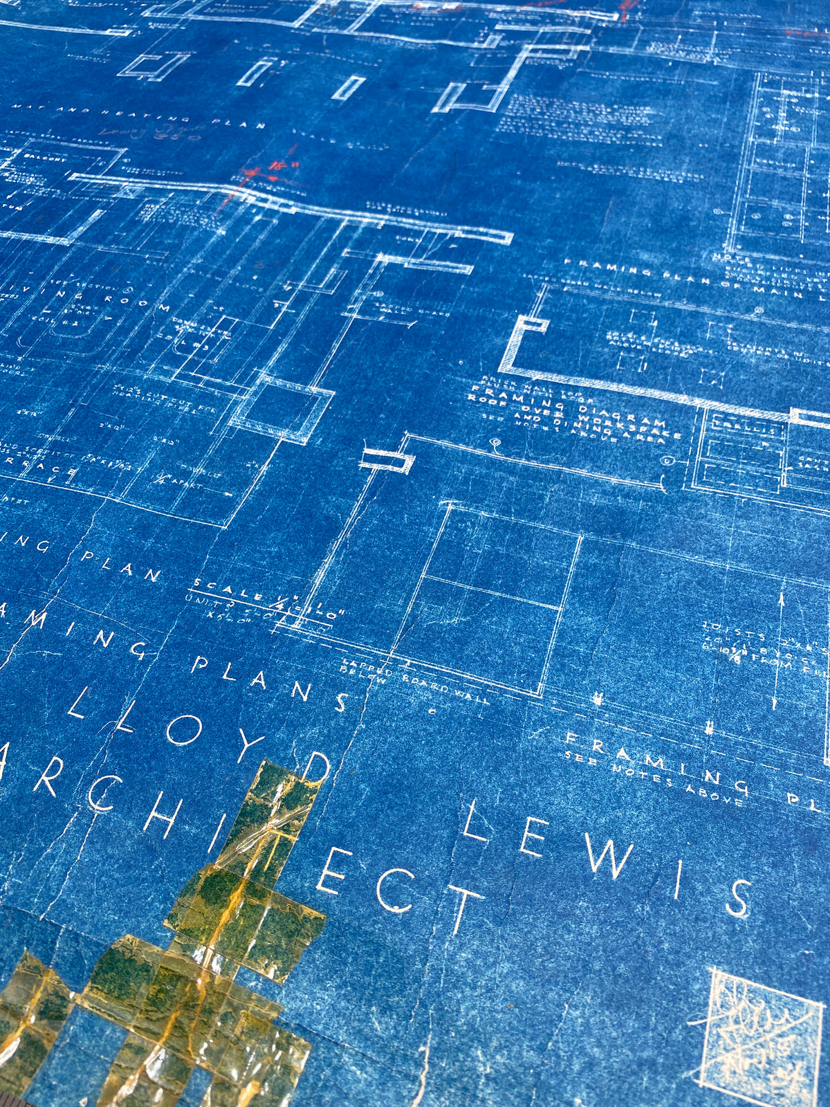 Frank Lloyd Wright - Original &quot;Lloyd Lewis House&quot; Working Blueprint