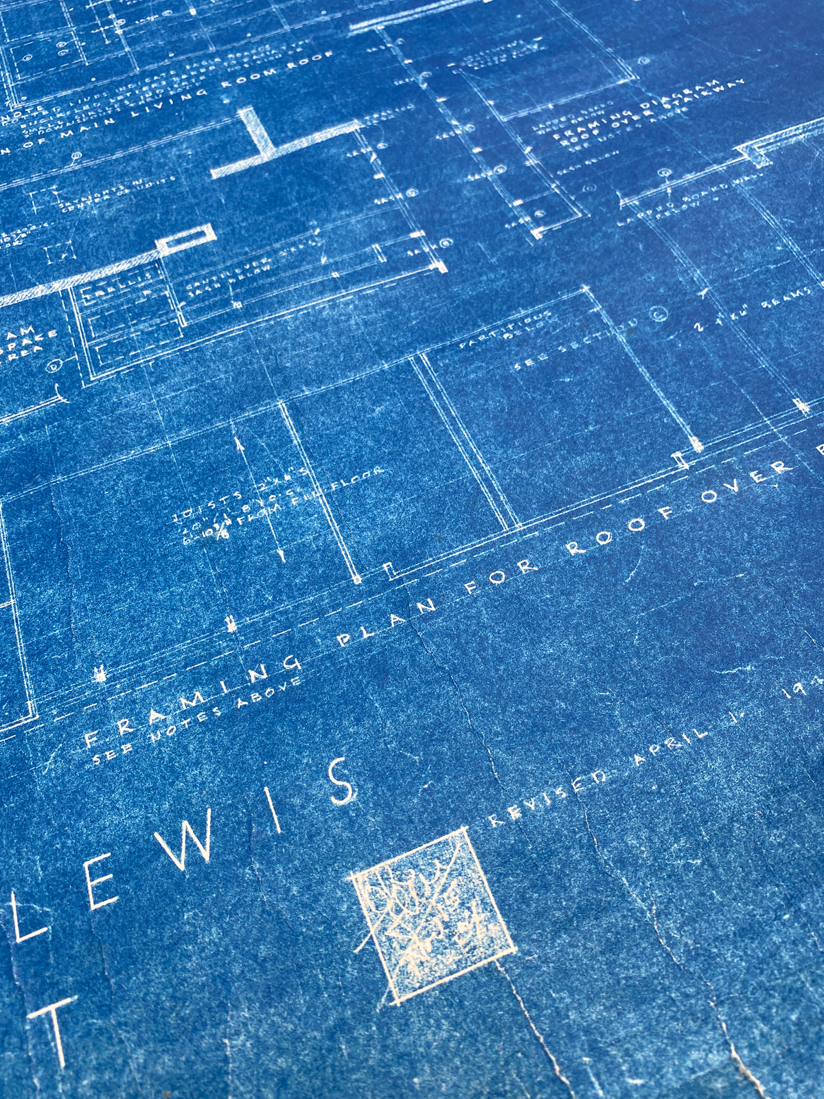 Frank Lloyd Wright - Original &quot;Lloyd Lewis House&quot; Working Blueprint