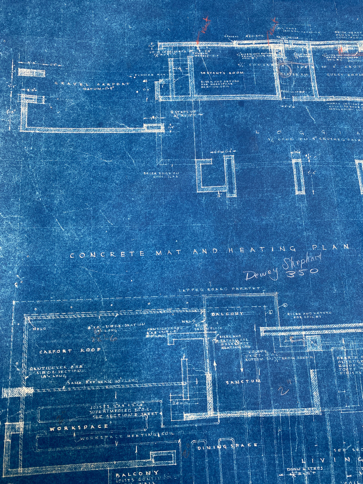 Frank Lloyd Wright - Original &quot;Lloyd Lewis House&quot; Working Blueprint