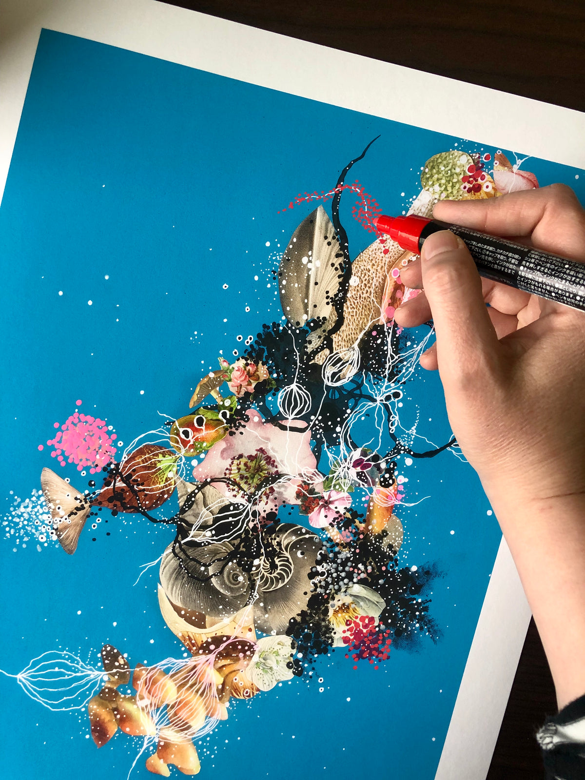 Jenny Brown &quot;Blooming Cave Vine&quot; - Hand-Embellished Edition of 3 - 13 x 17&quot;