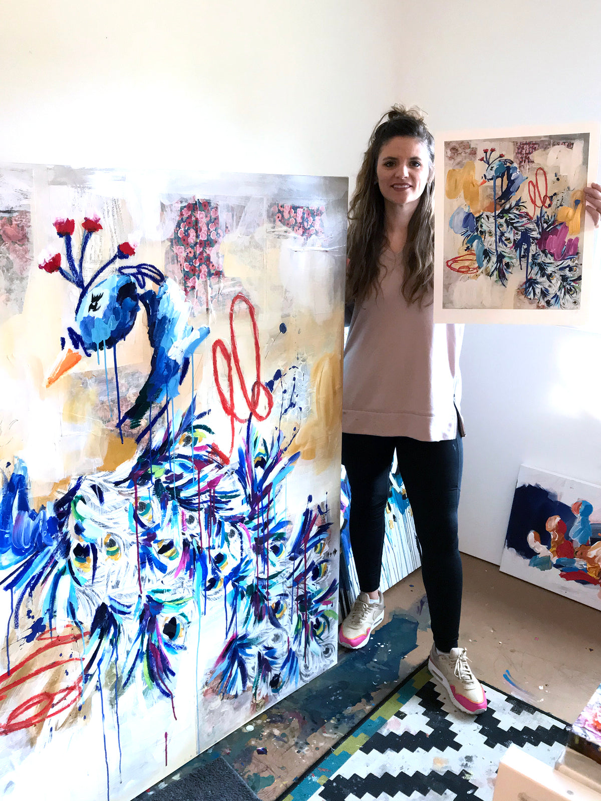 Ash Almonte &quot;Achievements&quot; - Original Mixed Media Painting on Wood Panel - 48 x 60&quot;