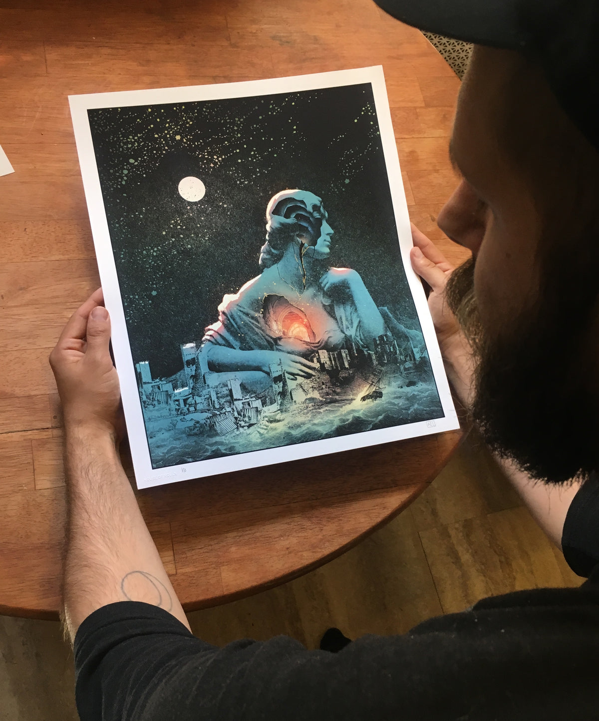 Alex Eckman-Lawn &quot;Monolith [Blue]&quot; - Hand-Embellished Variant, 1 of 3 - 14 x 17&quot;