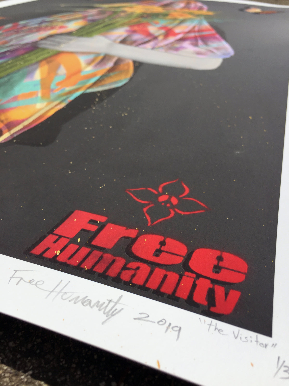 Free Humanity &quot;The Visitor&quot; - Deluxe Abstracted Variant, 1 of 3 - 24 x 36&quot;