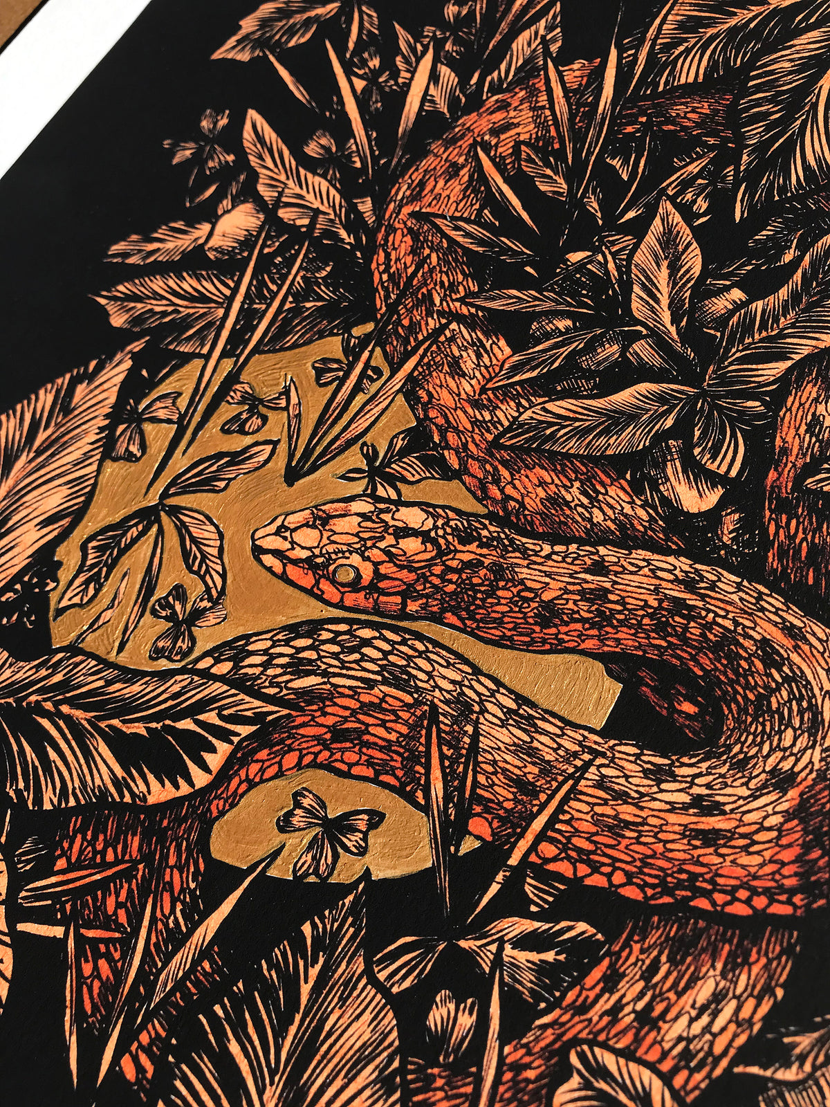Maura O’Connor &quot;Snake in the Grass&quot; - Hand-Embellished Variant, 1 of 25 - 14 x 17&quot;