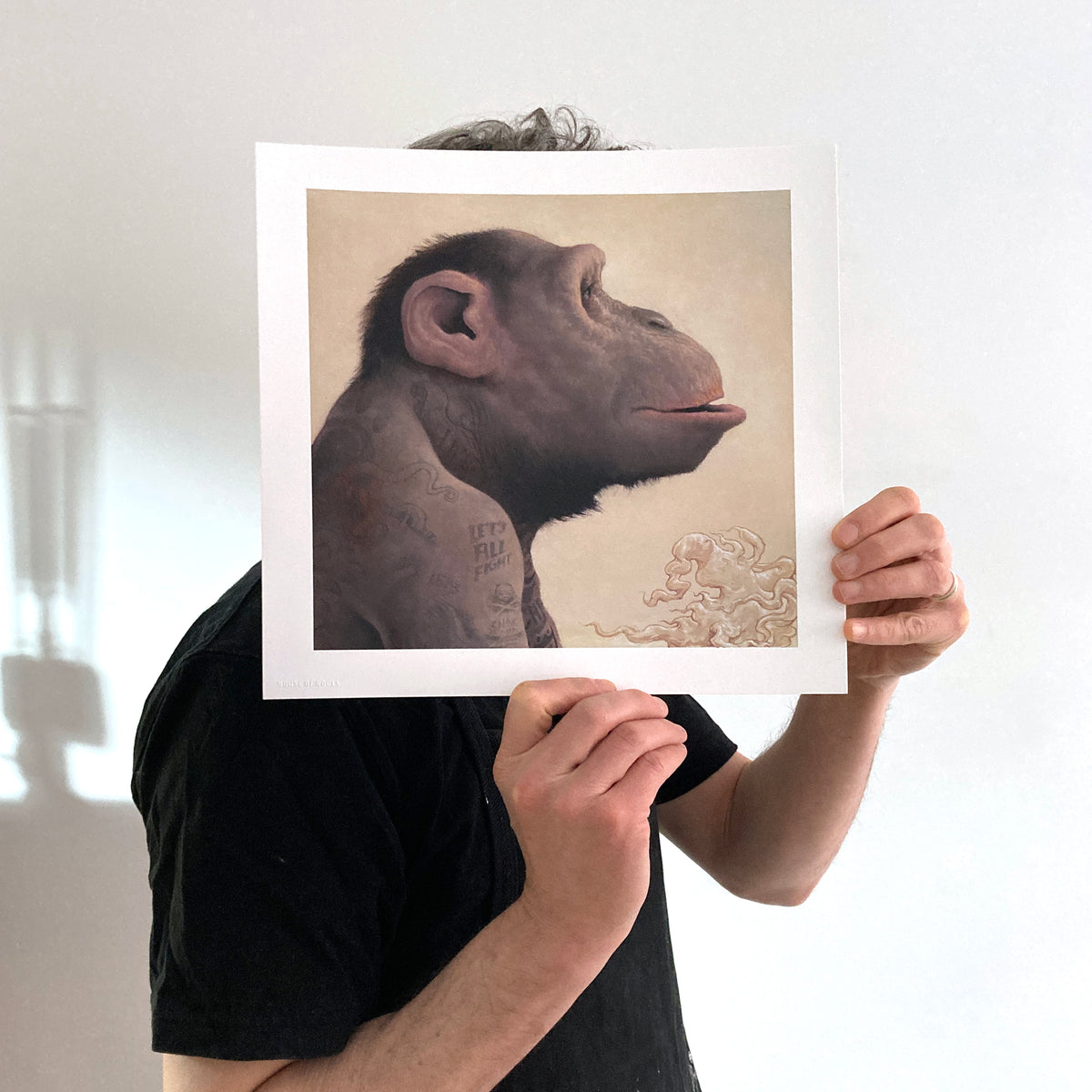 Chris Leib &quot;Let&#39;s All Fight&quot; - Hand-Embellished Edition of 5 - 12 x 12&quot;