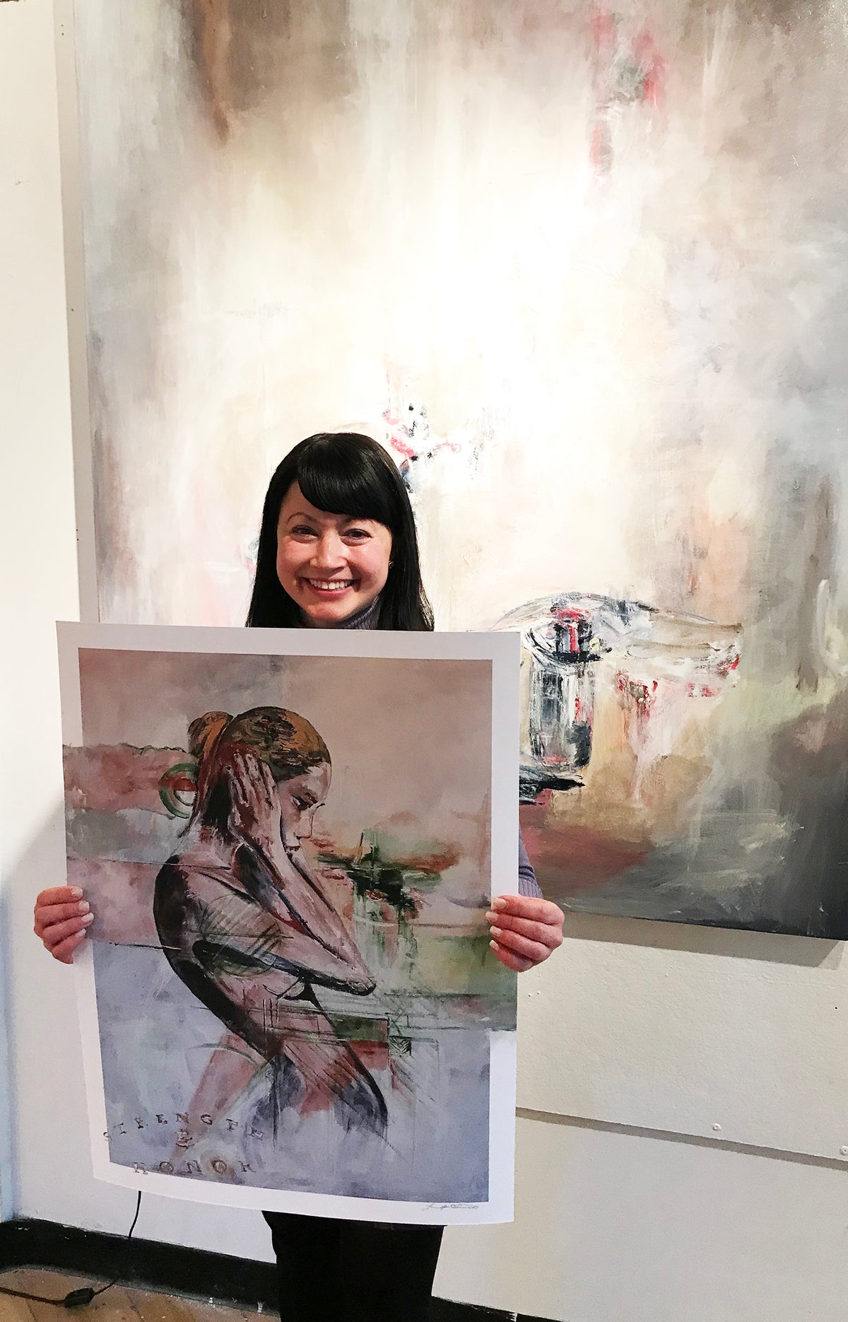 Jennifer Jean Okumura &quot;Thinking Out Loud&quot; - Hand-Embellished Variant, 1 of 3 - 18 x 24&quot;
