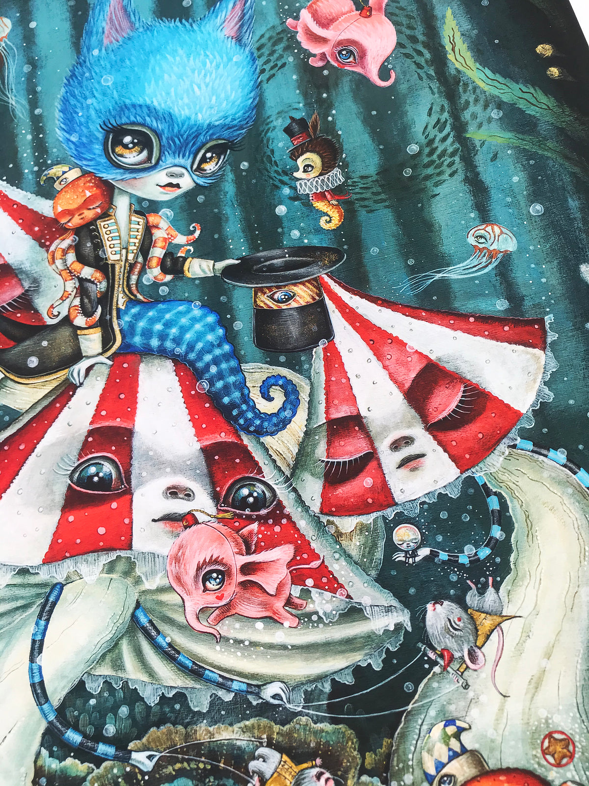 Laura Colors &quot;Le Cirque Aquatique&quot; - Hand-Embellished Edition of 5 - 14 x 17&quot;