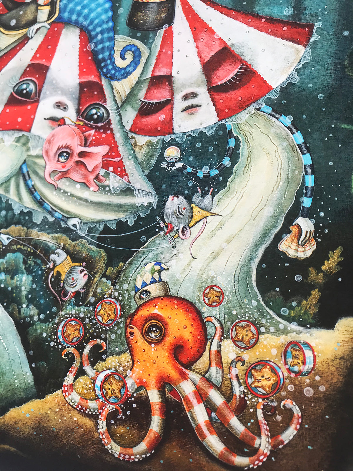 Laura Colors &quot;Le Cirque Aquatique&quot; - Hand-Embellished Edition of 5 - 14 x 17&quot;