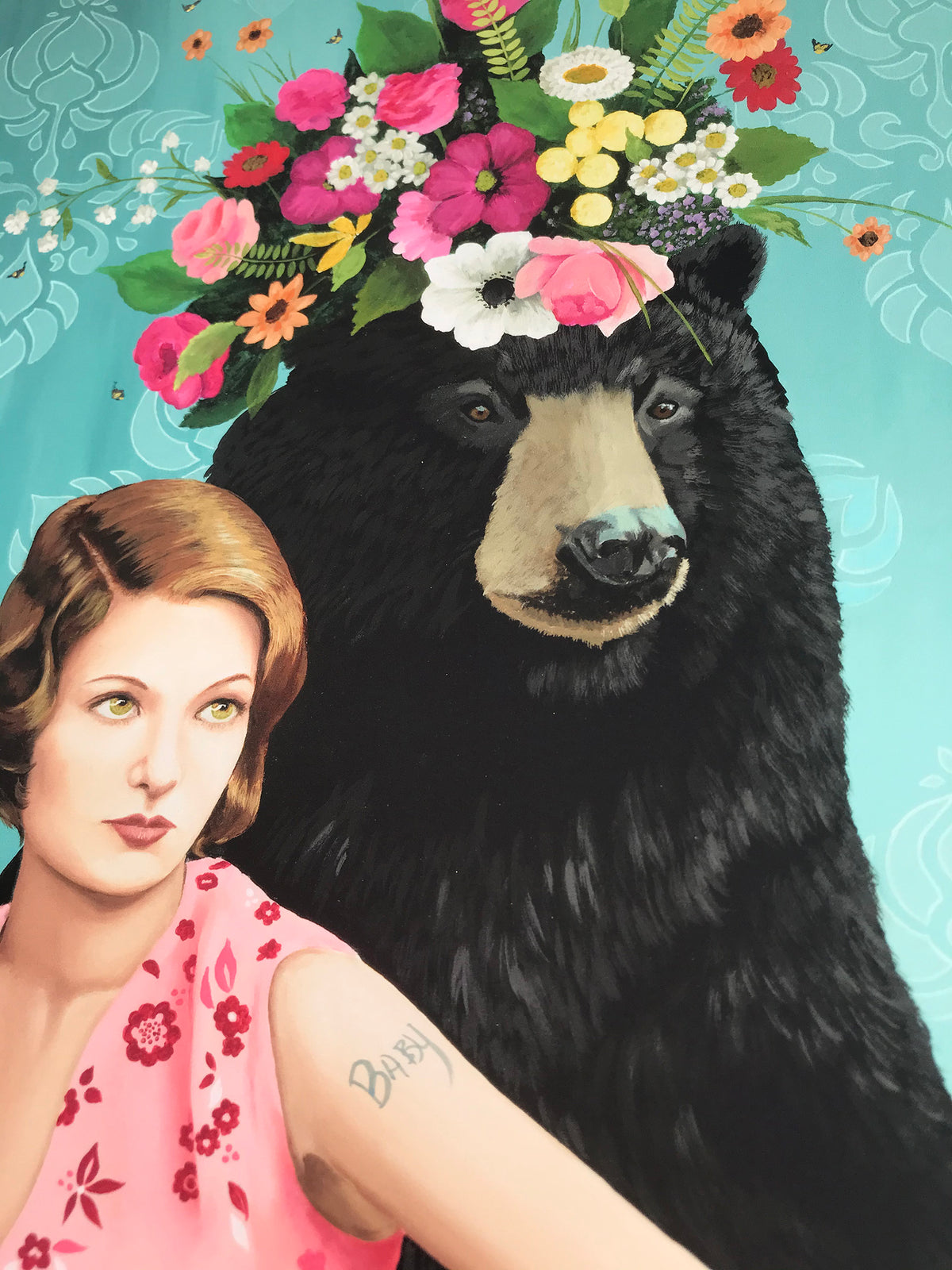Heather Gauthier &quot;Mama Bear&quot; - Hand-Embellished Edition of 5 - 11 x 17&quot;