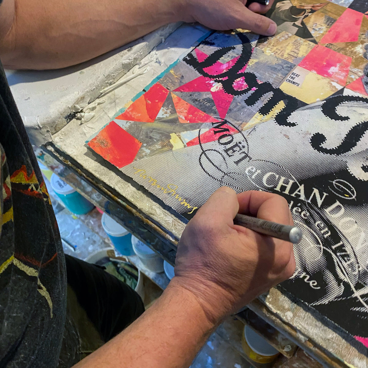 Robert Mars &quot;Beat the Champs&quot; - Hand-Embellished Edition of 20 - 20 x 20&quot;