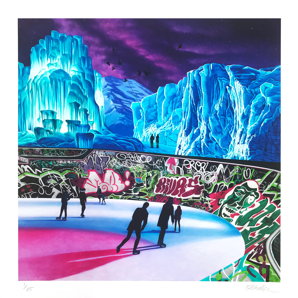 Nicole Gordon &quot;A Blip on this Cold Grid&quot; - Archival Print, Limited Edition of 35 - 17 x 17&quot;