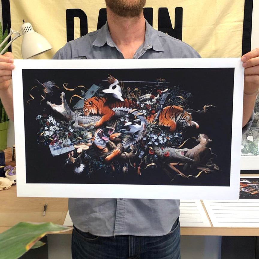 Jake Messing &quot;Beasts and Beauty&quot; - Hand-Embellished Variant, #1/3 - 15 x 24&quot;