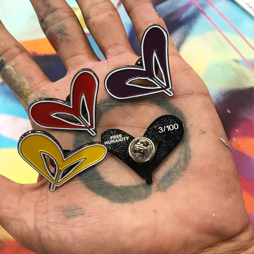 Free Humanity &quot;FH Signature Style (Red)&quot; - 1.5&quot; Enamel Pin, Limited Edition of 100
