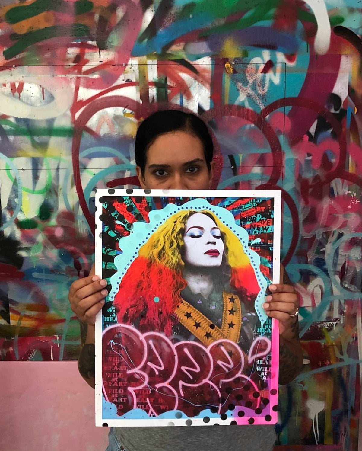 Indie 184 &quot;One Woman Army&quot; - Hand-Embellished Edition of 5 - 13 x 17&quot;