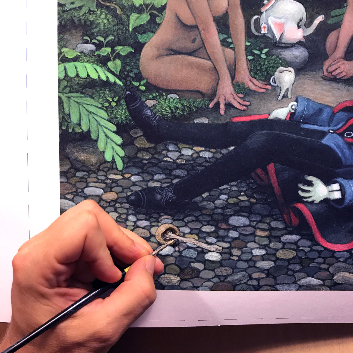 Matt Gordon &quot;Mr. Happy Man&quot; - Hand-Embellished Unique Print - 15 x 48&quot;