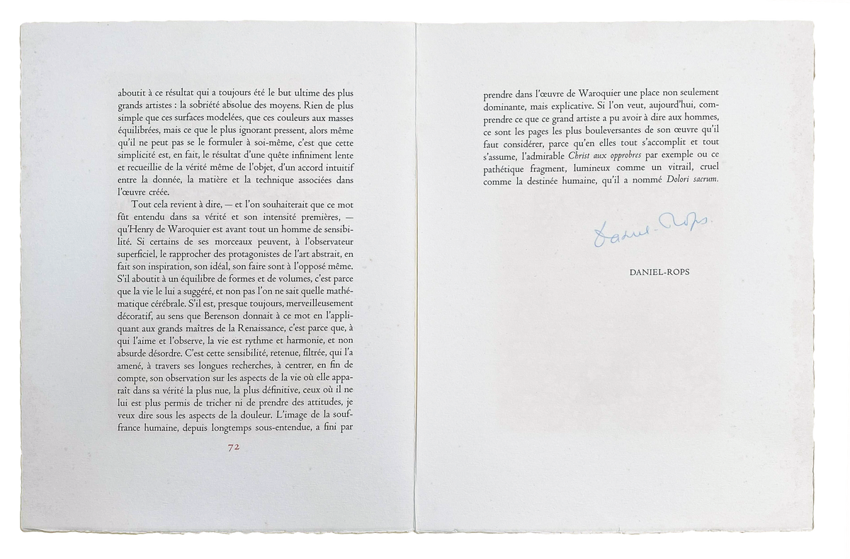Henri De Waroquier - &quot;Dolori Sacrum&quot; - Signed 1950 Robert Rey Print - 18.3 x 14.3&quot;
