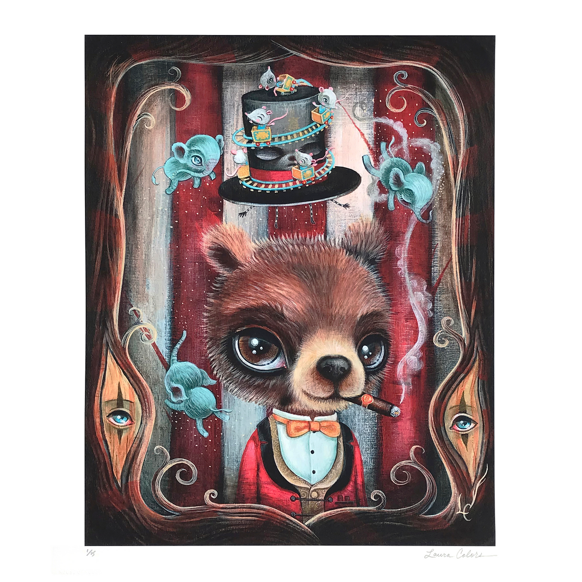 Laura Colors &quot;It&#39;s Showtime&quot; - Hand-Embellished Edition of 5 - 14 x 17&quot;