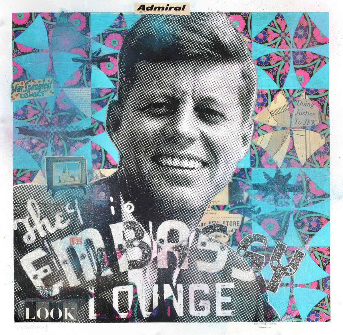 Robert Mars &quot;JFK&#39;s Embassy Lounge&quot; - Hand-Embellished Unique Print