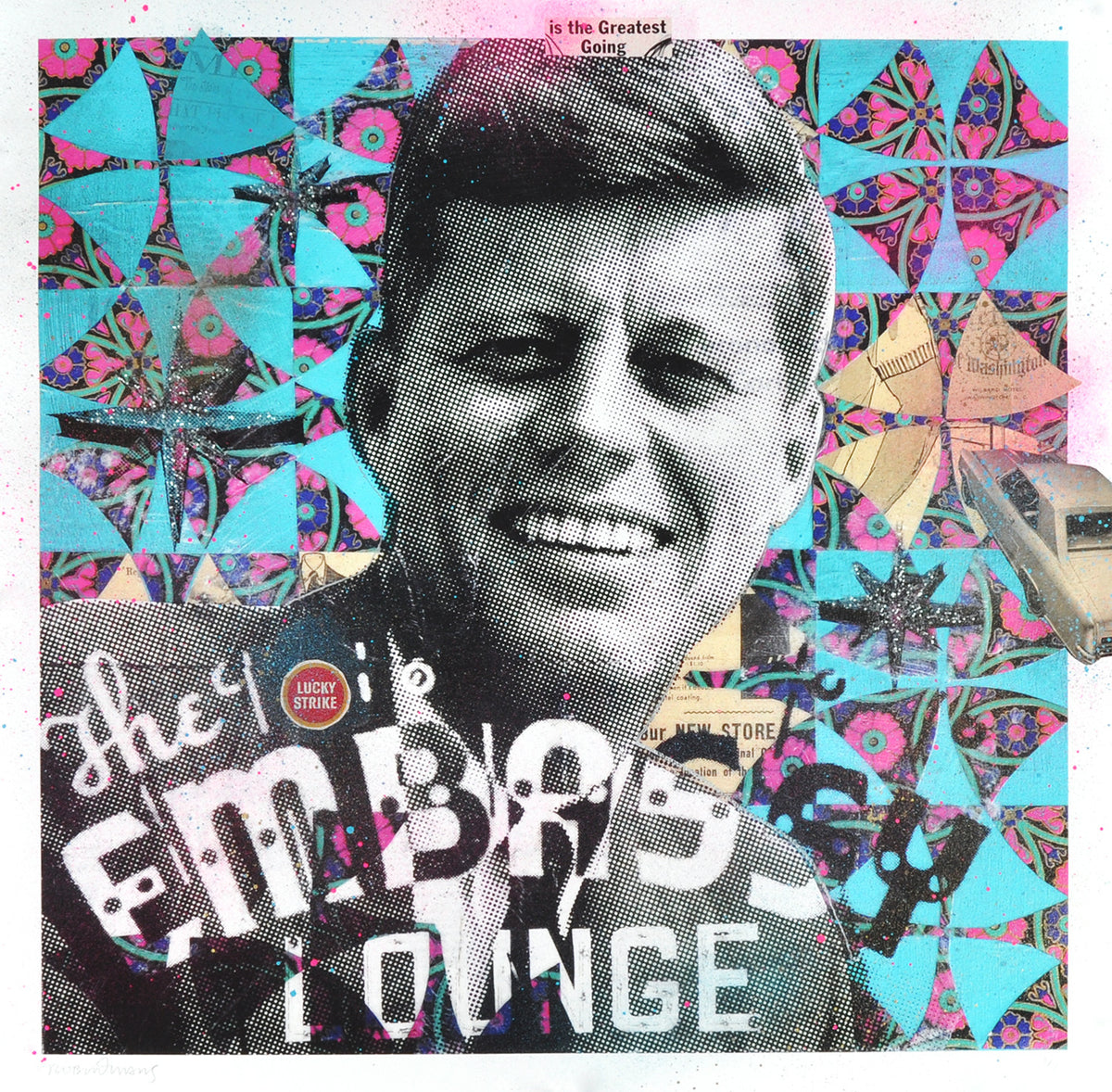 Robert Mars &quot;JFK&#39;s Embassy Lounge&quot; - Hand-Embellished Unique Print