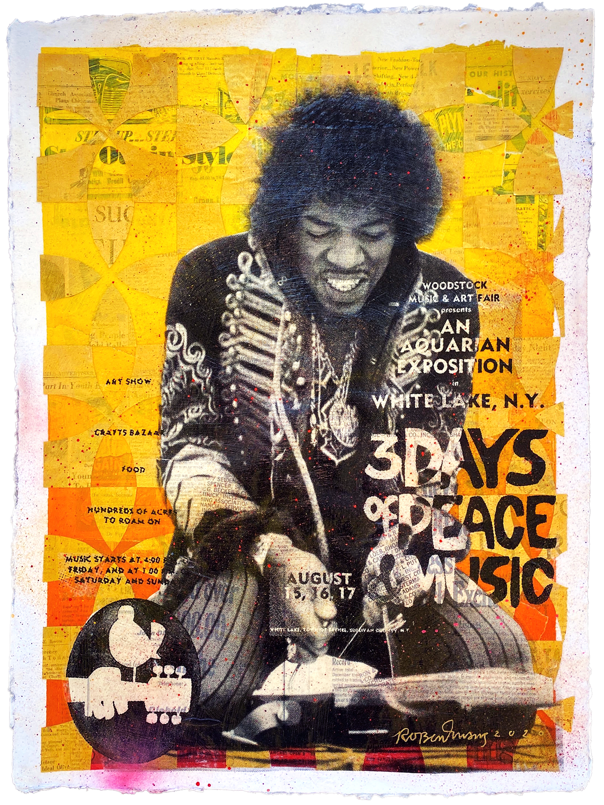 Robert Mars &quot;Aquarian&quot; - Original Mixed Media Work on Paper - 18 x 24&quot;