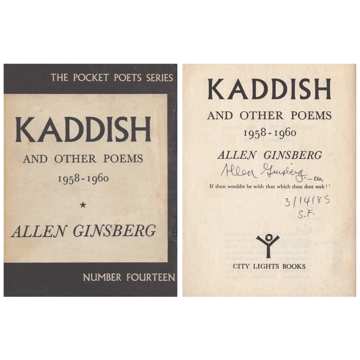 Allen Ginsberg - Signed &quot;Kaddish and Other Poems 1958-1960,&quot; First Edition, 1961