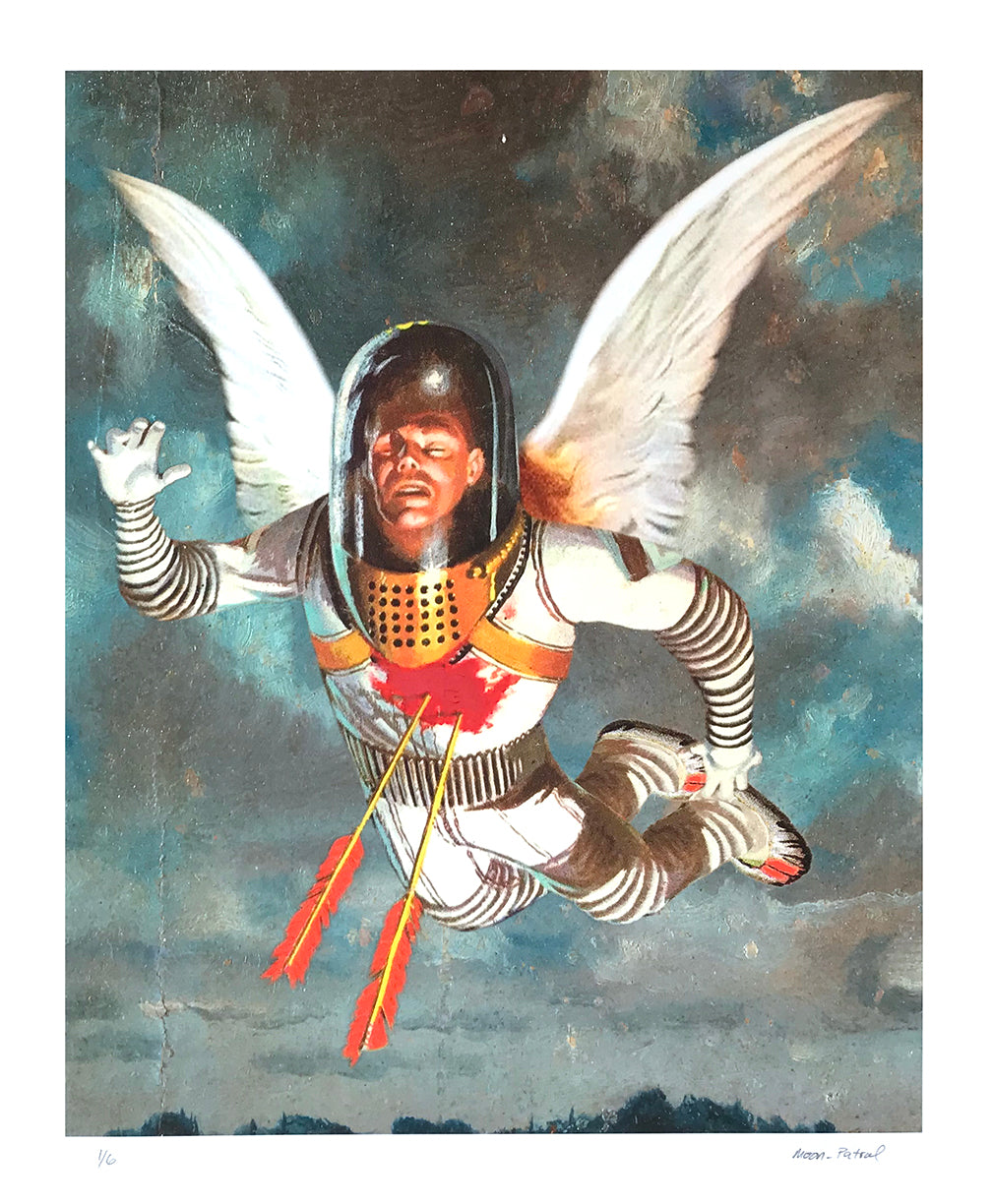 Moon Patrol &quot;Kingdom of Heaven&quot; - Hand-Embellished Unique Variant, Edition of 6 - 14 x 17&quot;