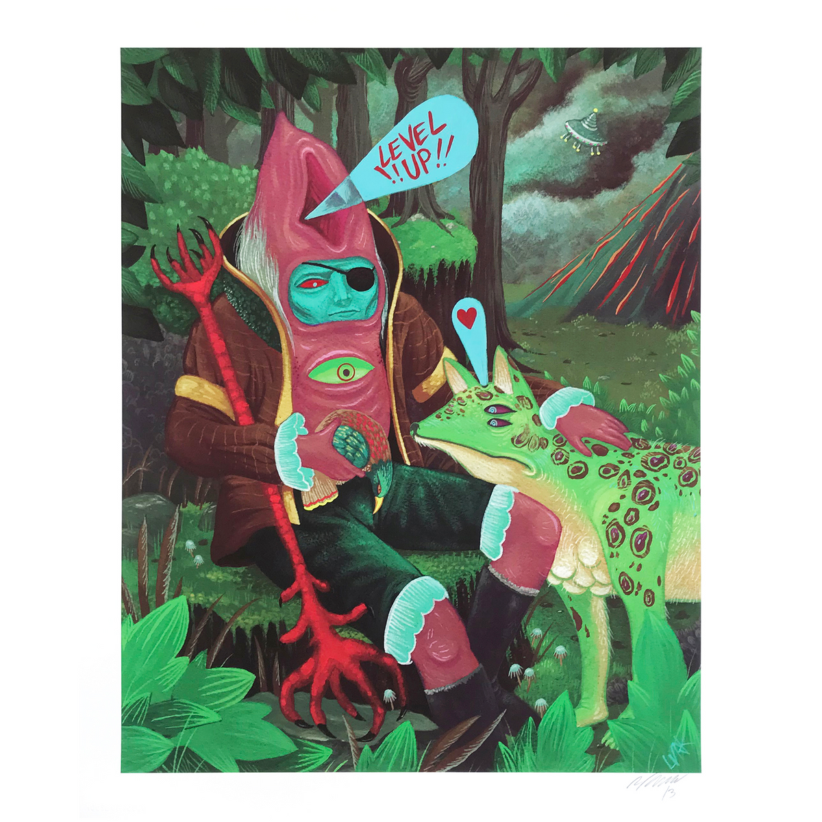 LURK &quot;Simple Lad&quot; - Hand-Embellished Edition of 3 - 14 x 17&quot;