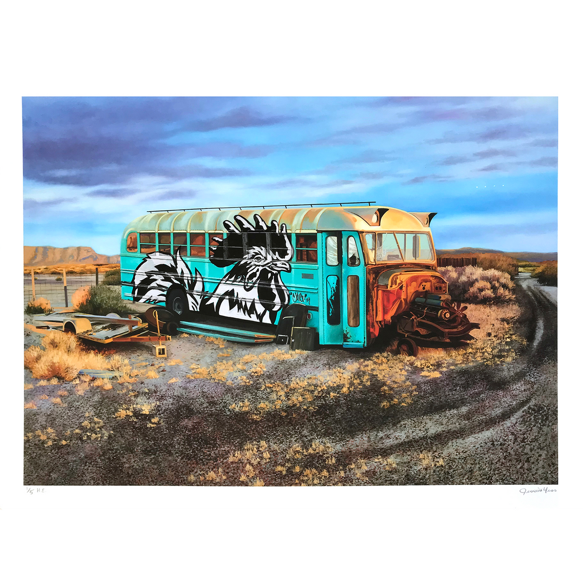 Jessica Hess &quot;Last Stop&quot; - Hand-Embellished Edition of 5 - 18 x 24&quot;