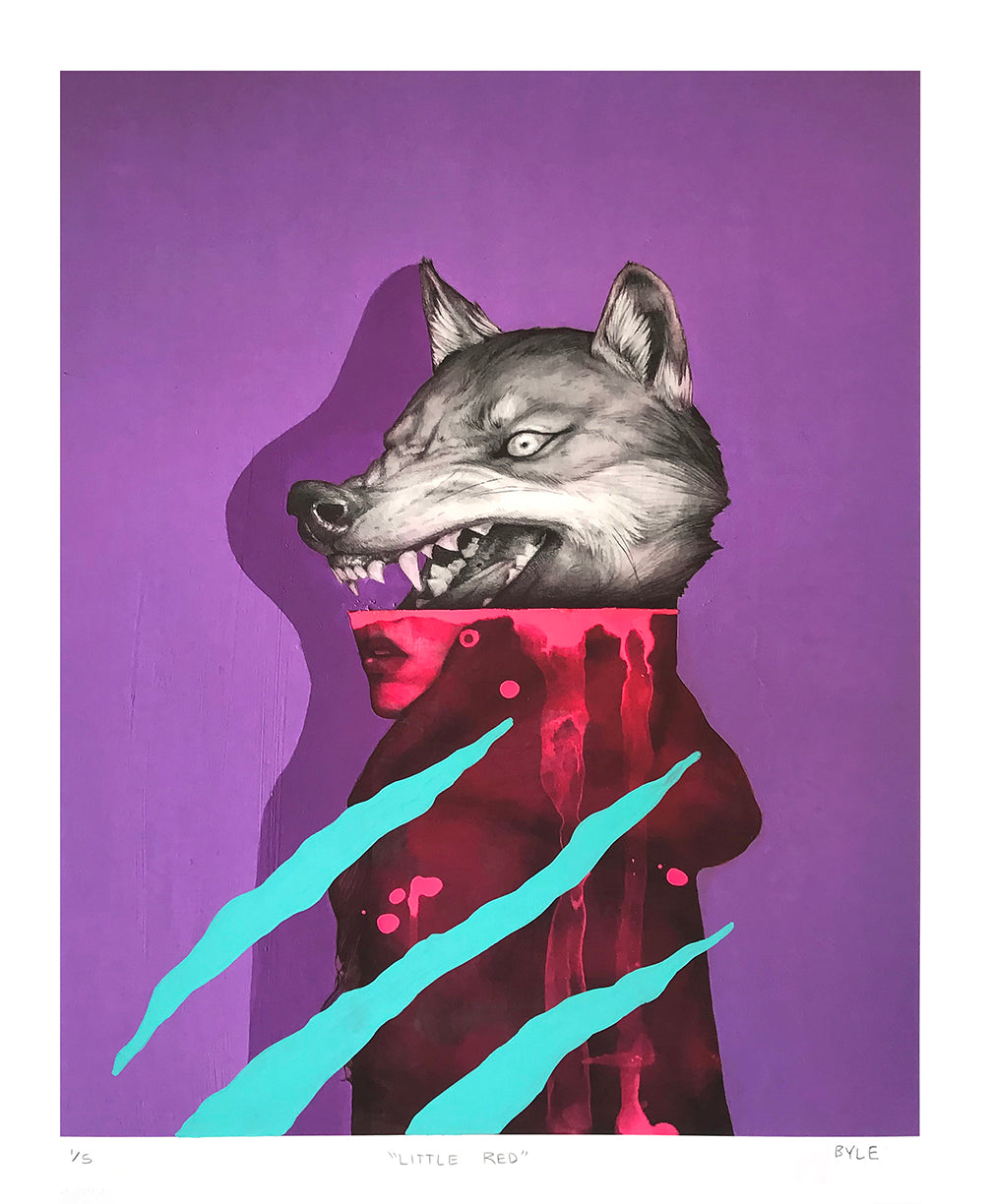 Matt Byle &quot;Little Red&quot; - Hand-Embellished Edition of 5 - 14 x 17&quot;