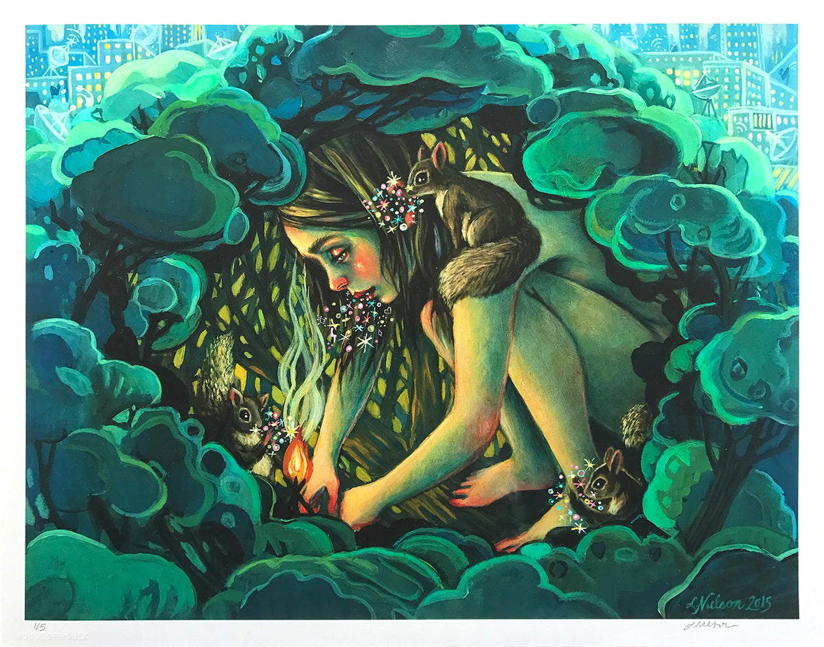 Lori Nelson &quot;Opt Out IV&quot; - Hand-Embellished Edition of 5 - 11 x 14&quot;