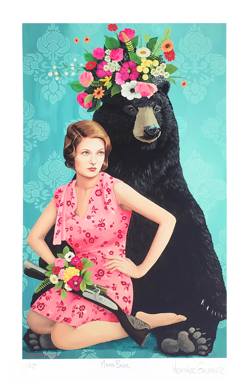 Heather Gauthier &quot;Mama Bear&quot; - Archival Print, Limited Edition of 20 - 11 x 17&quot;
