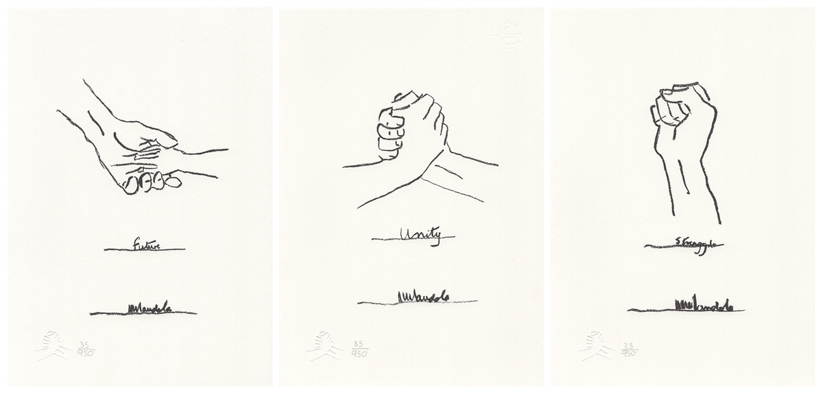 Nelson Mandella - &quot;The Struggle Series&quot; - Signed 6 x Lithograph Box Set