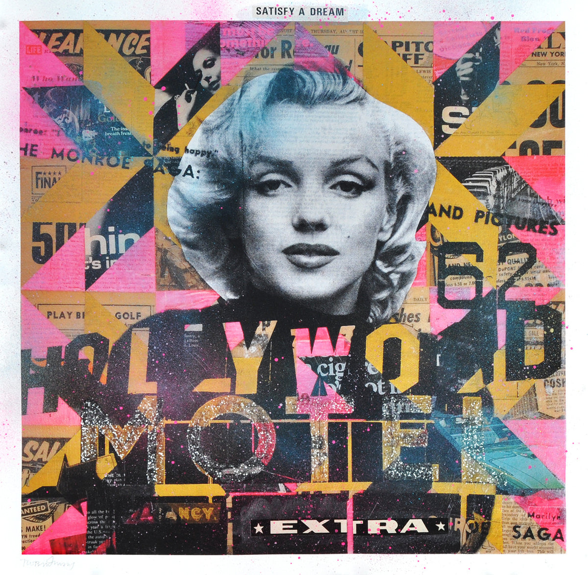 Robert Mars &quot;Marilyn&#39;s Hollywood Motel&quot; - Hand-Embellished Unique Print
