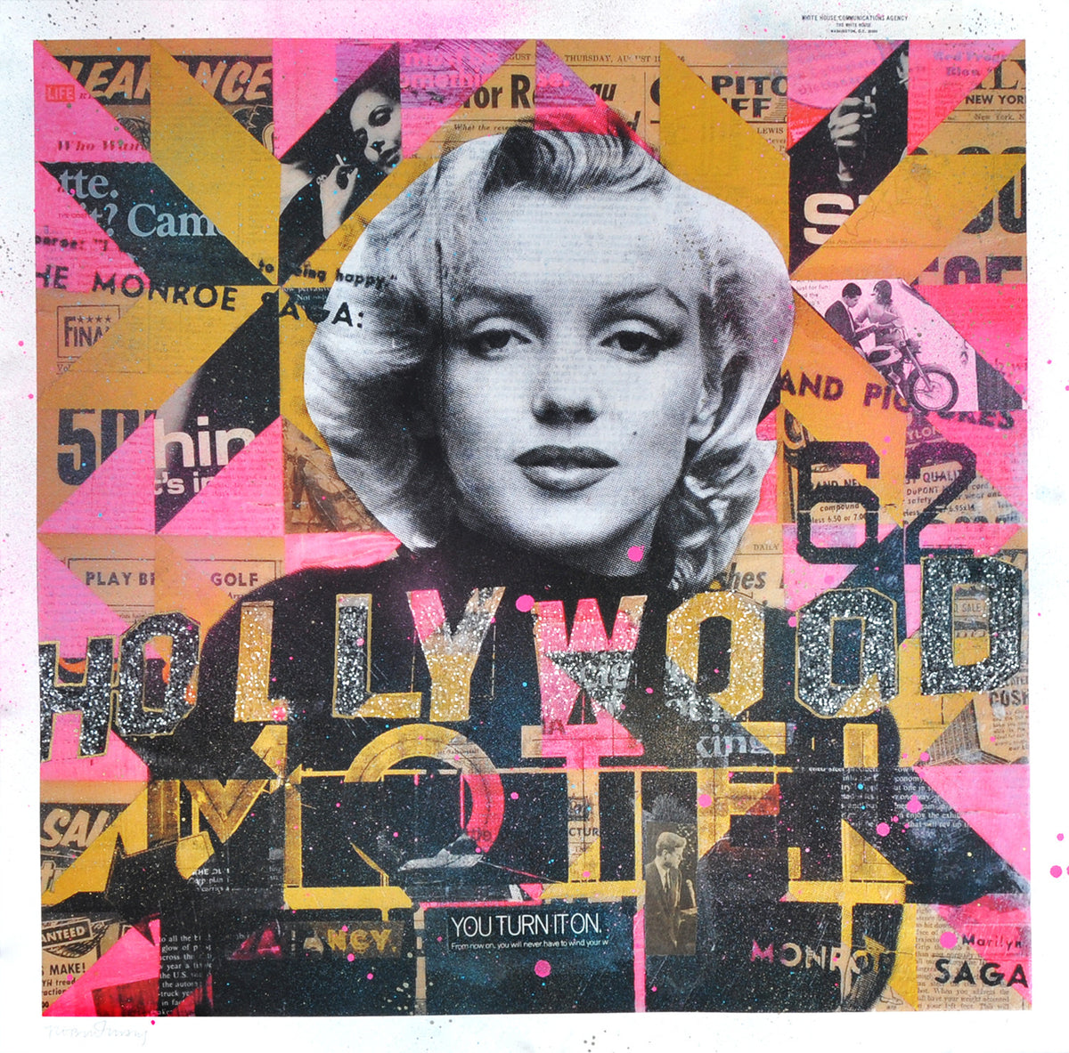 Robert Mars &quot;Marilyn&#39;s Hollywood Motel&quot; - Hand-Embellished Unique Print