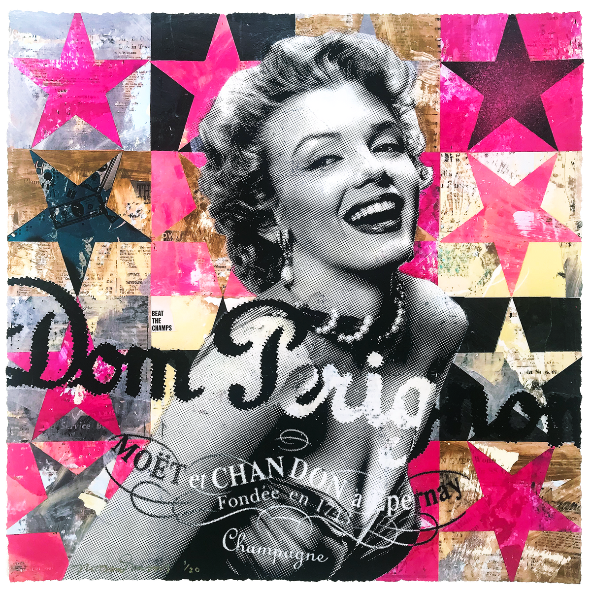 Robert Mars &quot;Beat the Champs&quot; - Hand-Embellished Edition of 20 - 20 x 20&quot;