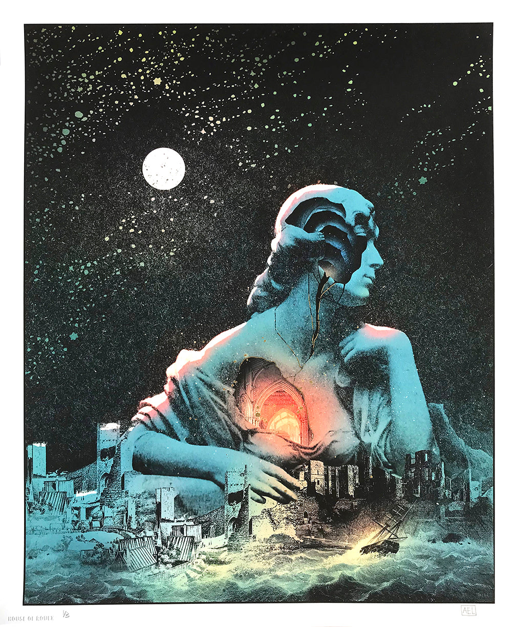 Alex Eckman-Lawn &quot;Monolith [Blue]&quot; - Hand-Embellished Variant, 1 of 3 - 14 x 17&quot;