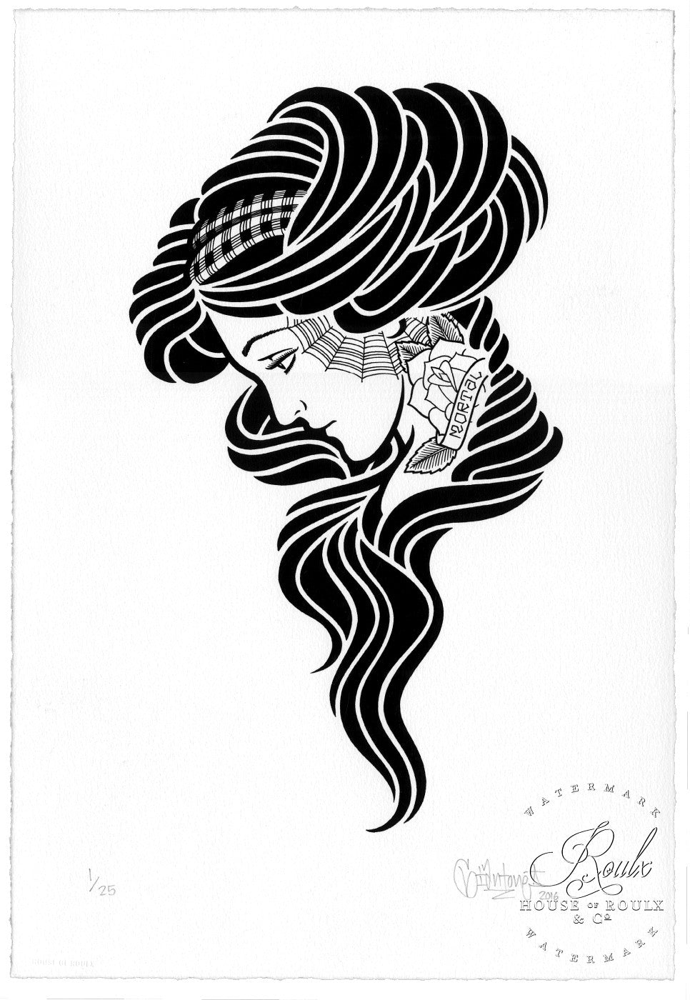 Mike Giant &quot;Mortal (Gibson Girl)&quot; - Limited Edition, Archival Print - 13 x 19