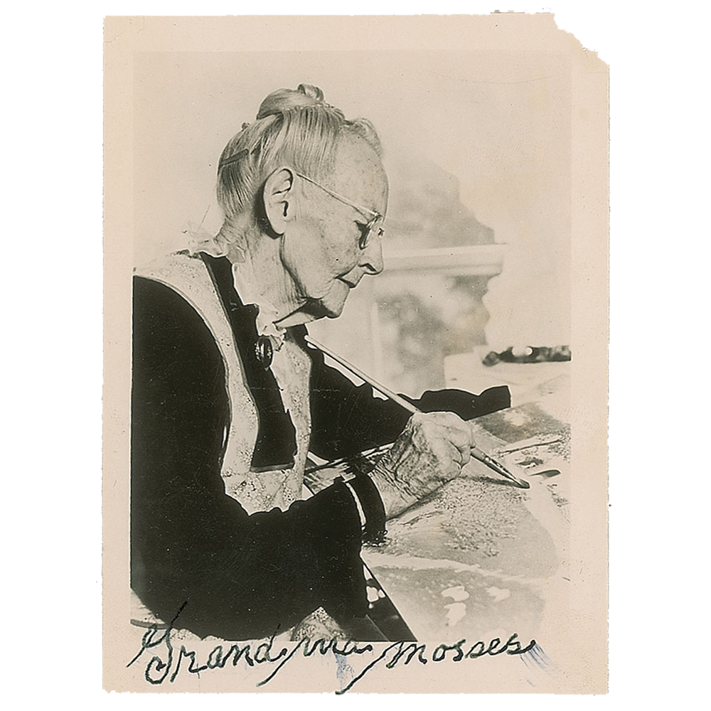 Grandma Moses - Signed 3.5 x 4.75 Inch Photograph, 1960