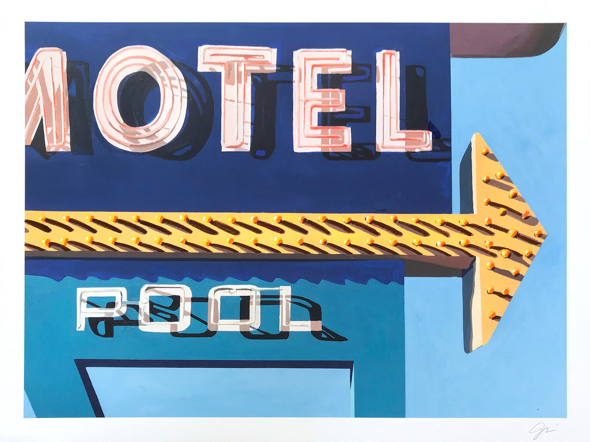 Jessica Brilli &quot;Motel Pool&quot; - Hand-Embellished Unique Variant, 1 of 3 - 18 x 24&quot;
