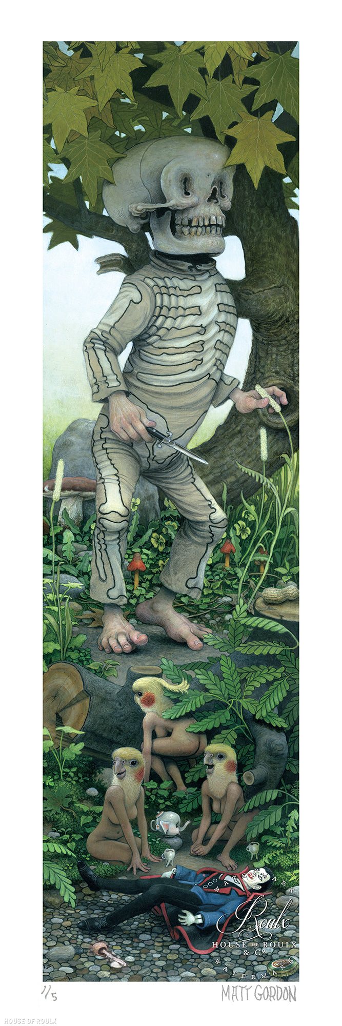 Matt Gordon &quot;Mr. Happy Man&quot; - Hand-Embellished Unique Print - 15 x 48&quot;