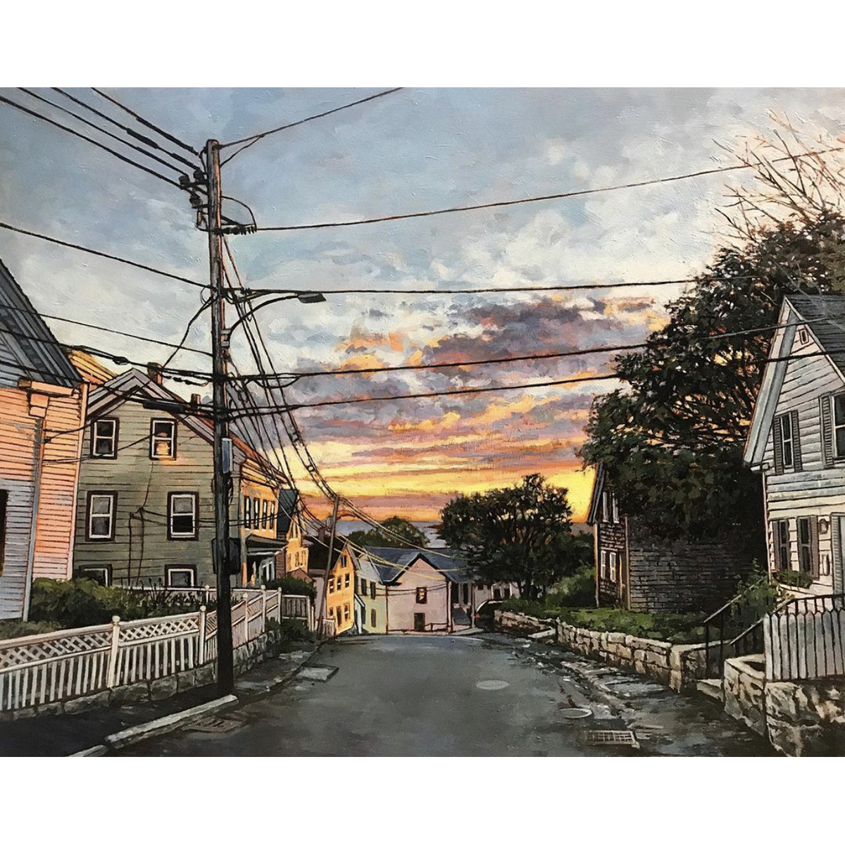 Andrew Houle &quot;Mt. Vernon Street - Gloucester, MA&quot; - Original Oil Painting on Wood - 16 x 20&quot;