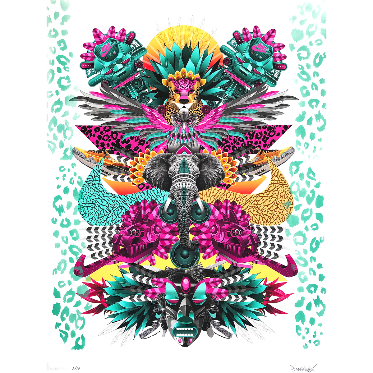 Marka27 &quot;NATIVE FLOW&quot; - Hand-Embellished Edition of 10 - 18 x 24&quot;